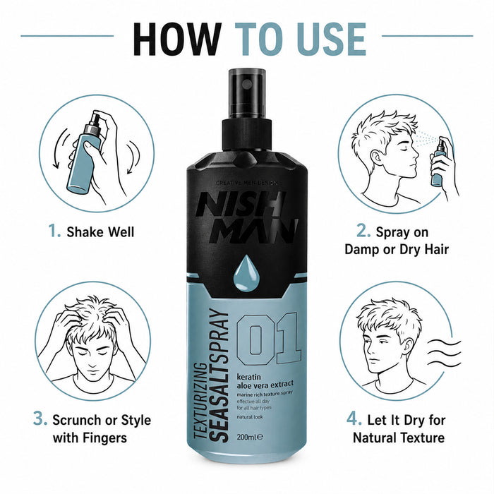 12x Nishman Sea Salt Texturizing Spray