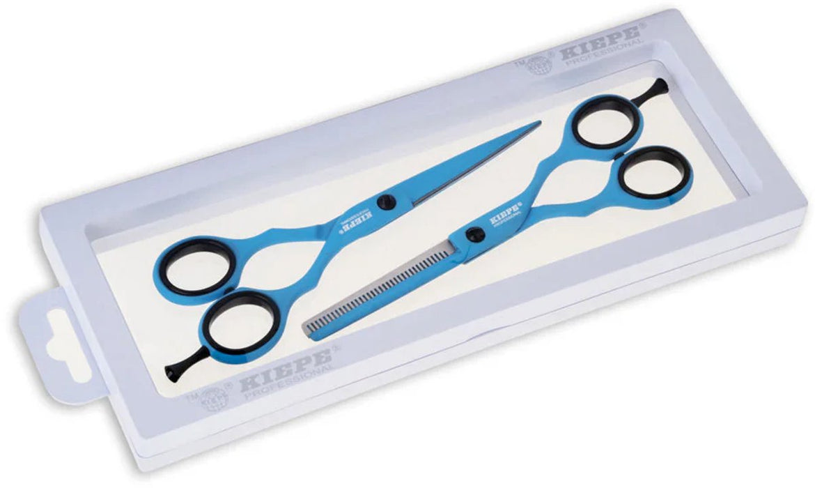 Kiepe Set Professionele Kappersschaar en Effileerschaar Blue Ocean 5,5 inch