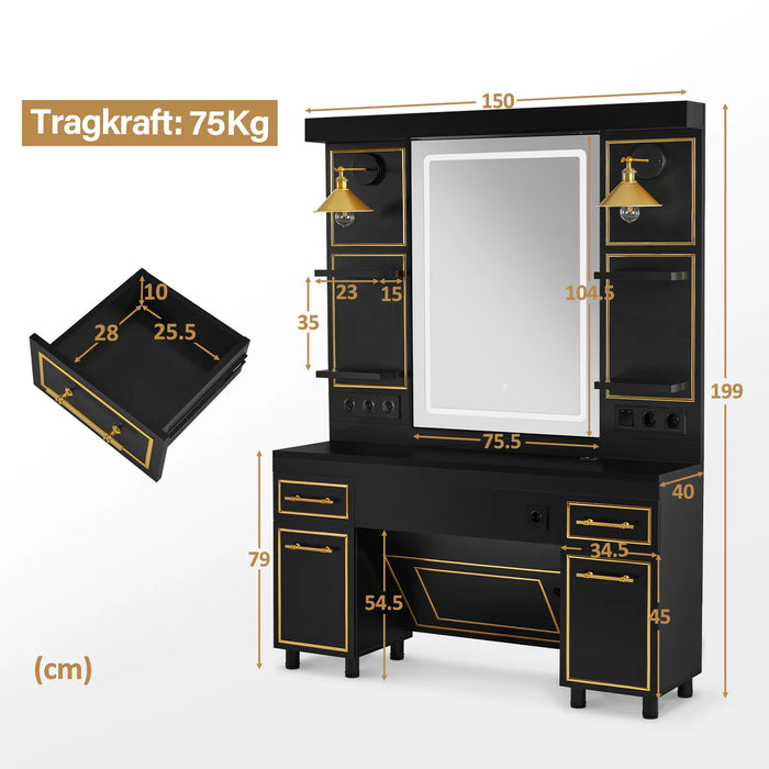 Moderne Kaptafel Zwart Goud