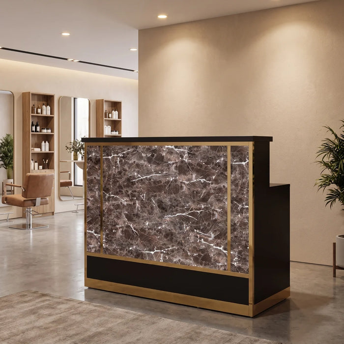 Reception Desk - Monaco DR008 Brown/Gold