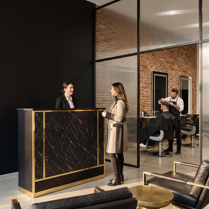 Reception Desk - Balie - Monaco DR008 Black/Gold