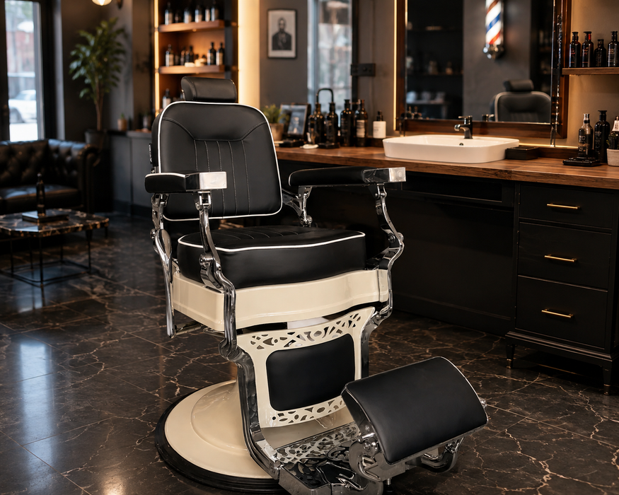 Barber Chair Baron Chrome / Black