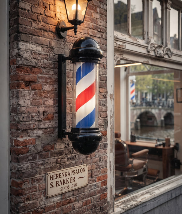 Barber Pole Barbier Paal Kapperspaal Black 77cm