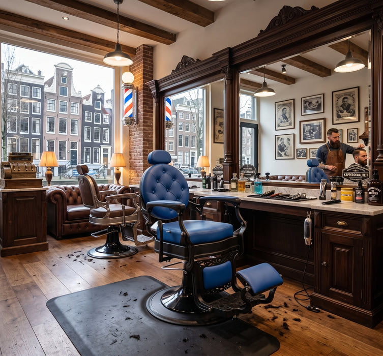 Barber Chair Black Matte Blue
