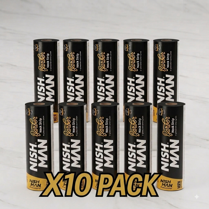 10x Nekkraag wegwerp op rol 5 stuks Zwart Nekpapier