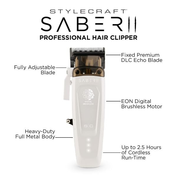 SC Stylecraft Saber 2.0 White Edition Clipper