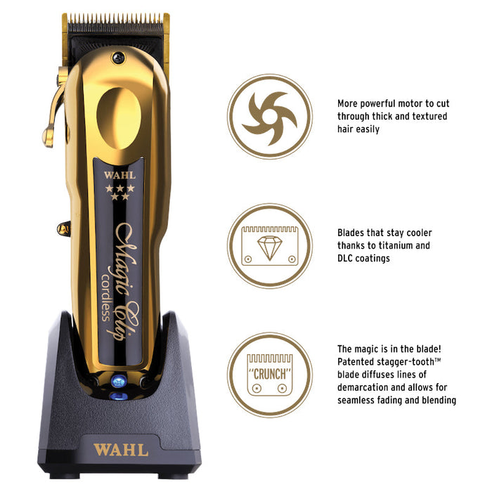 Wahl Tondeuse Set Magic Clip Cordless + Detailer Gold