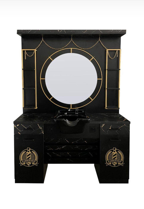 Black Barbier Kaptafel met wasbak
