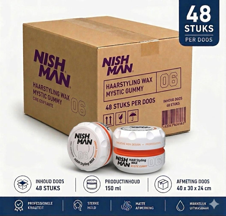 Nishman Hair Styling Wax 06 Mystic Gummy 48 stuks