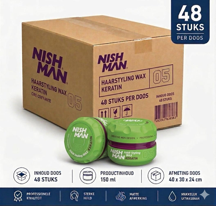 Nishman Hair Styling Wax 05 Keratin 48 stuks