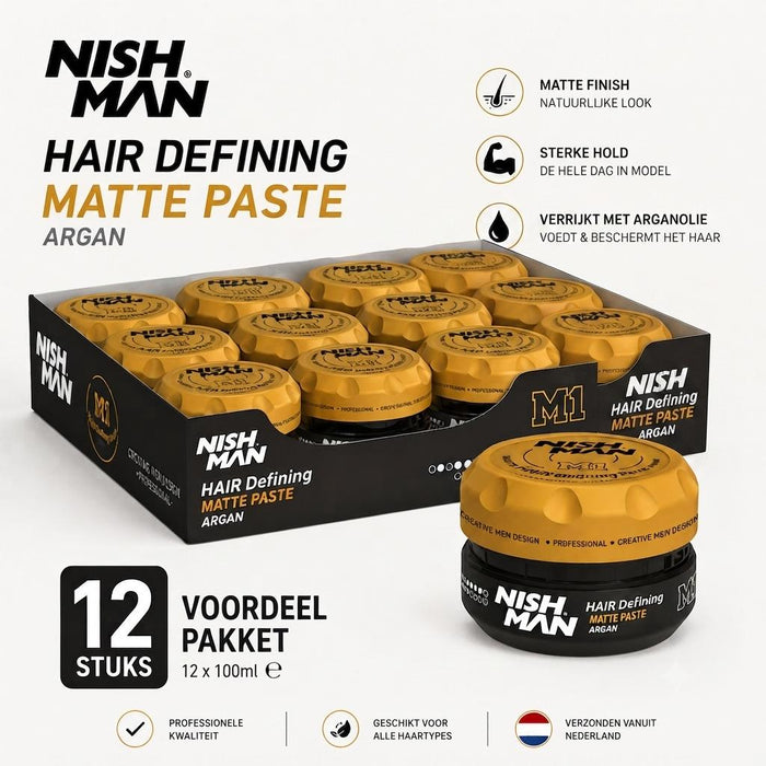 12x Nishman Hair Defining Matte Paste M1