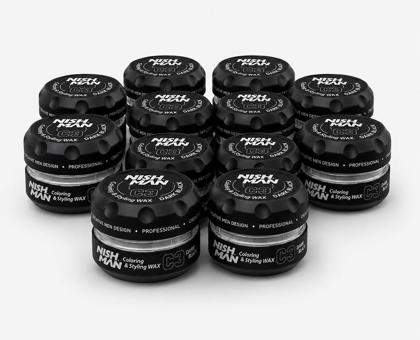 Nishman Hair Coloring Wax C3 Dark Black x12