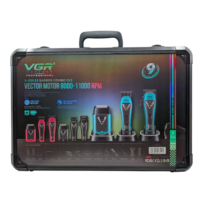 VGR Vector Motor Barber Combo Set 3 delig