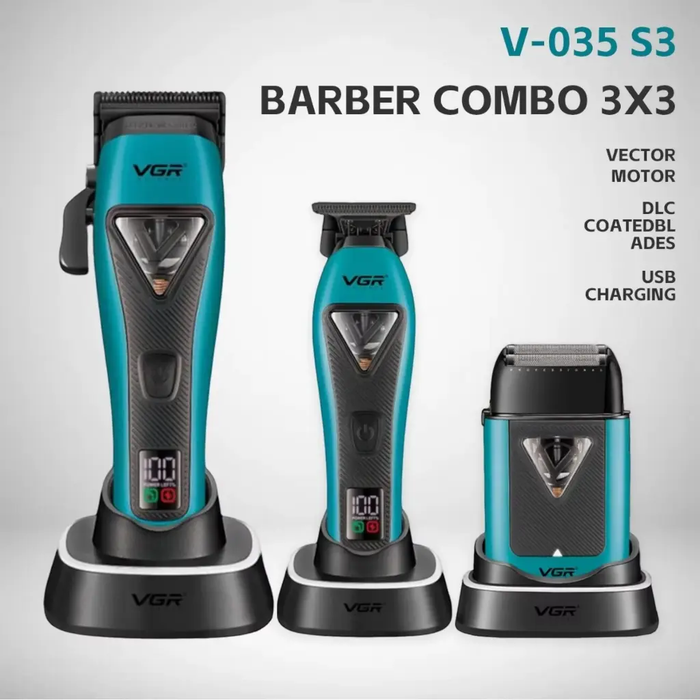 VGR Vector Motor Barber Combo Set 3 delig