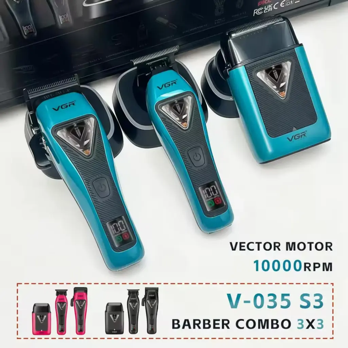 VGR Vector Motor Barber Combo Set 3 delig