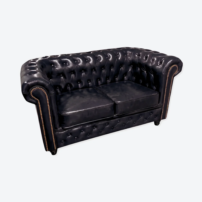 Chesterfield Sofa Compact Wacht Bank - Black