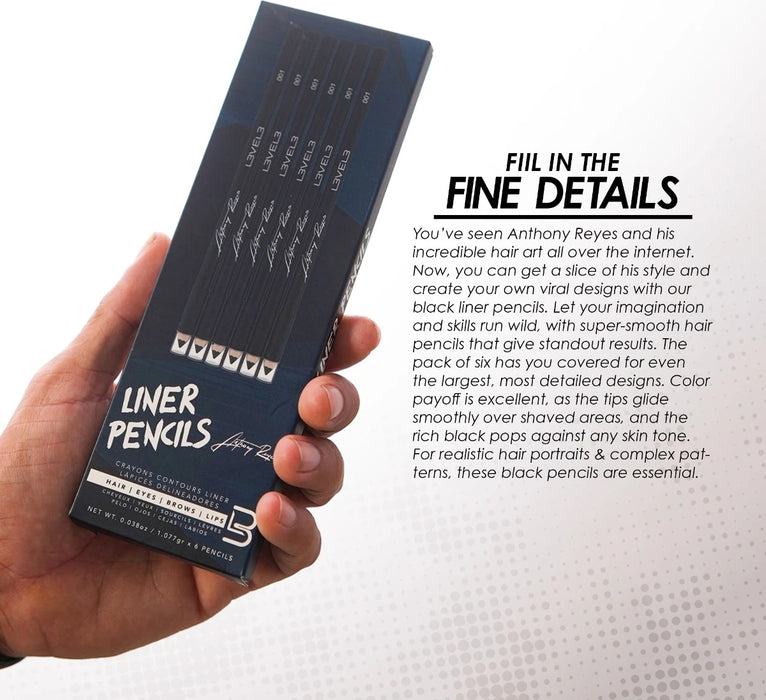Level 3 Liner pencils black (6st)