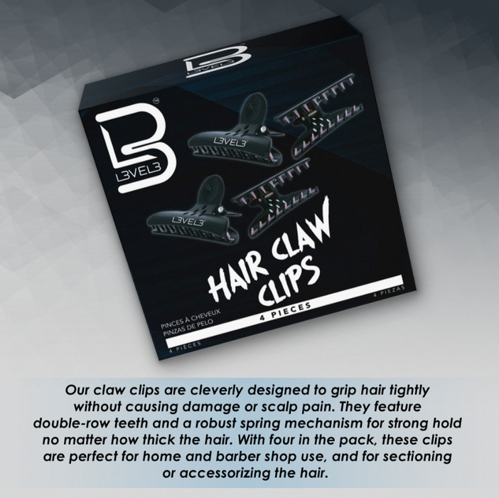 Level 3 Hair Claw Clips 4P