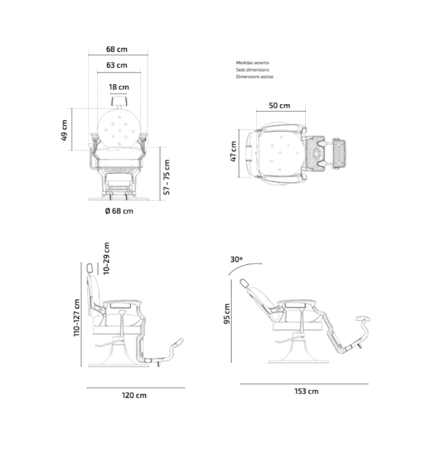Mirplay Barber Chair Kirk B Metallic