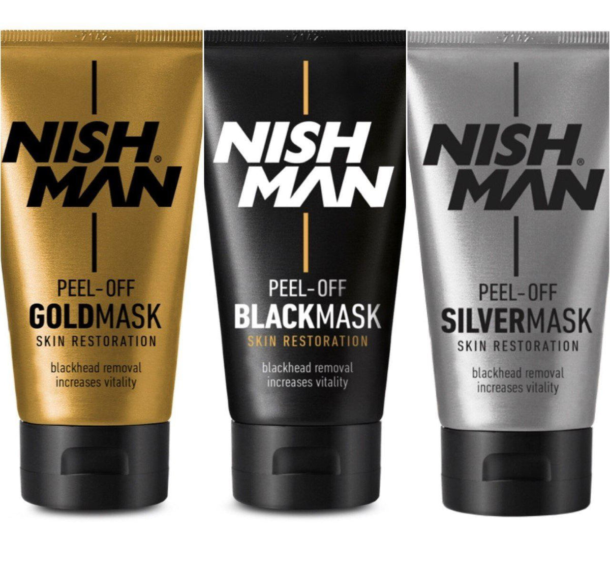 Nishman PeelOff Mask Gold Mask Black mask — Kappersleverancier