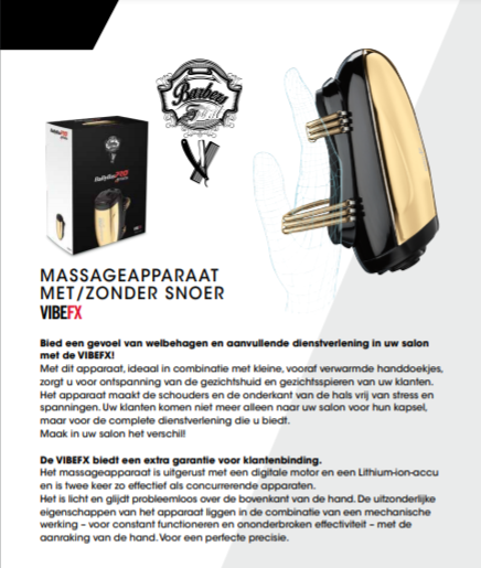 Babyliss Pro Massager Vibe FX Gold — Kappersleverancier